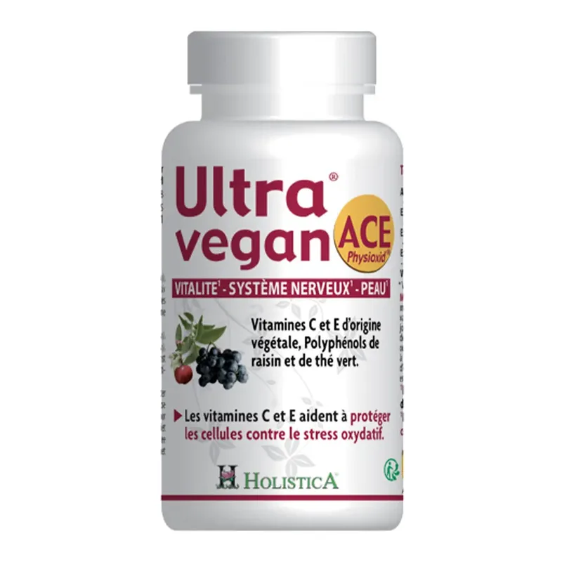 Holistica Ultra Vegan Vitality, Nervous System, Skin ACE Physiodix 40 Capsules