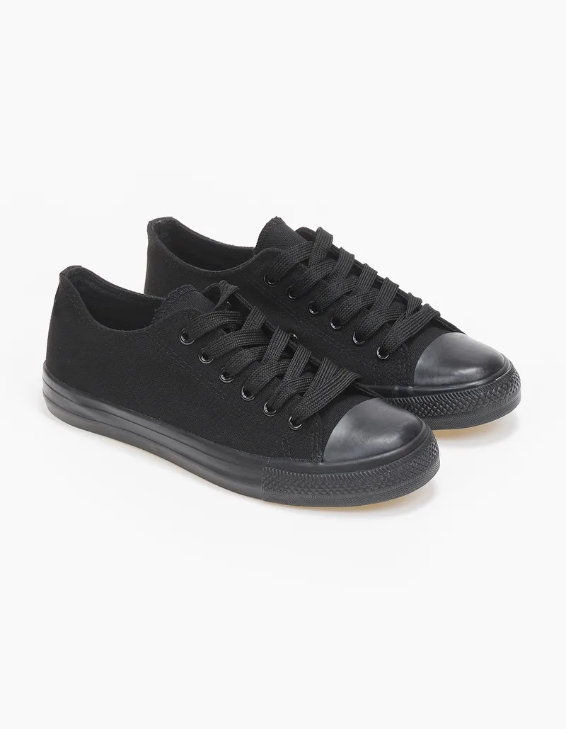 Basic sneakers πάνινα - Μαύρο-Μαύρο
