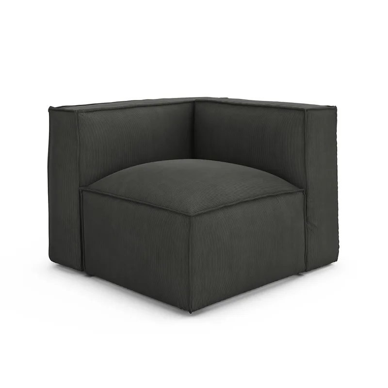Γωνία σύνθεσης από βελούδο κοτλέ Μ95xΠ95xΥ71cm