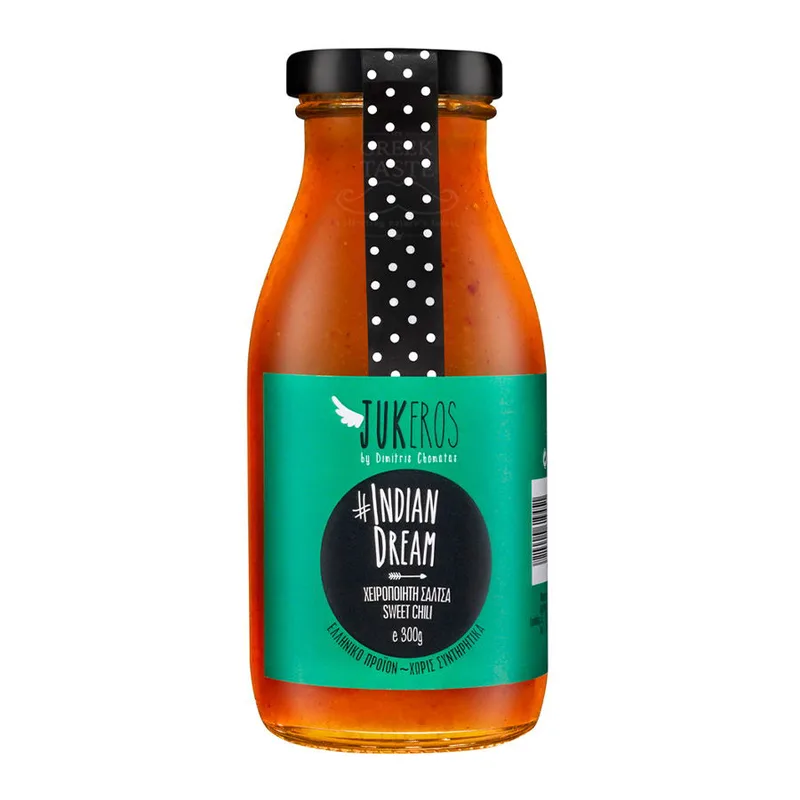 Σάλτσα Sweet Chili με Ανανά, Κουρκουμά, Κάρι και ξύδι - Jukeros - 300ml Gluten Free Lactose Free Vegan Ελλάδα