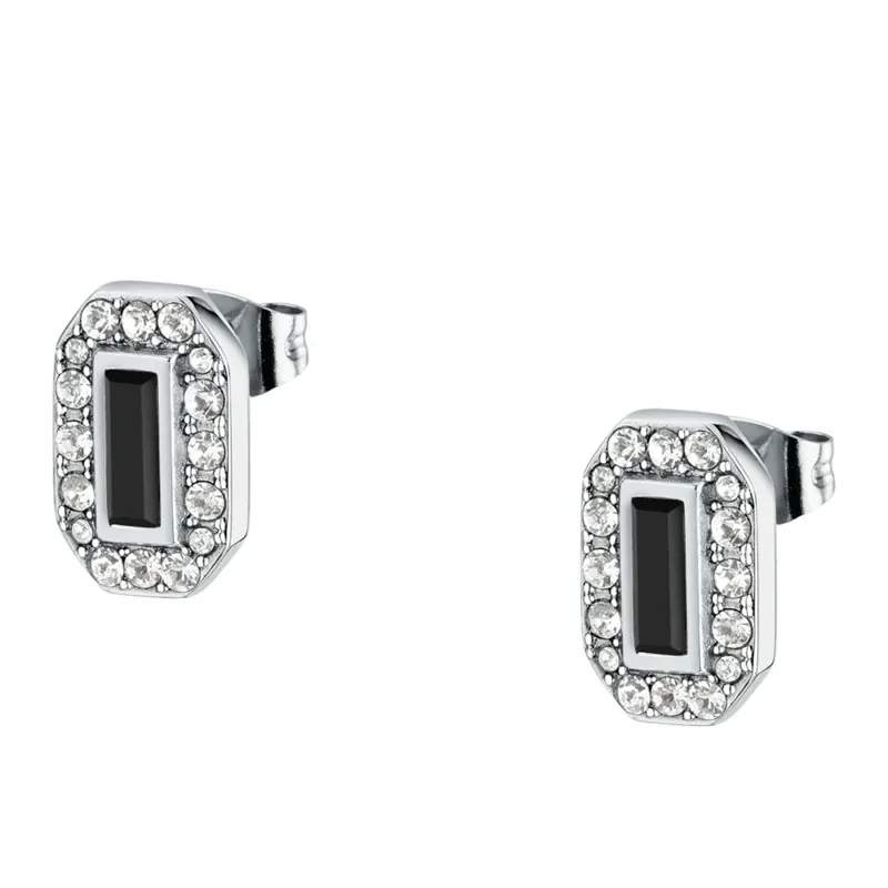 Γυναικεία σκουλαρίκια Karl Lagerfeld White and Black Crystals KLAYC43 KLAYC43 Ατσάλι