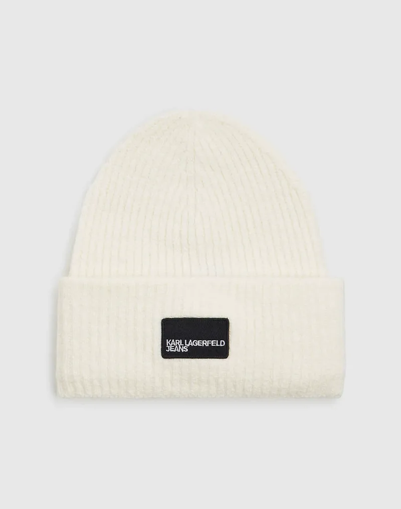 KARL LAGERFELD JEANS KLJ PATCH LONG BEANIE A4W33079-110 OffWhite