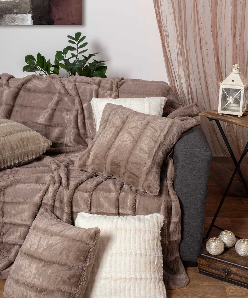 Μαξιλαροθήκη Διακόσμησης Silk Fashion Stripe Καφέ 65x65