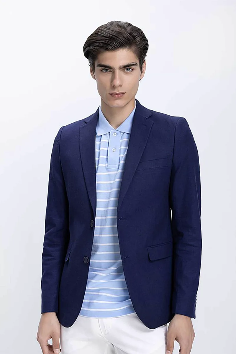 Vardas ανδρικό σακάκι μονόχρωμο Modern Fit - D104000871106100 Μπλε