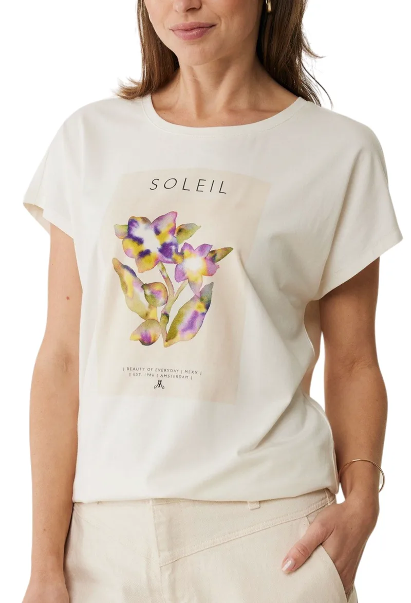 Μπλούζα Κοντομάνικη Mexx Aquarel Flower MF007806551W-Off White Γυναικείο