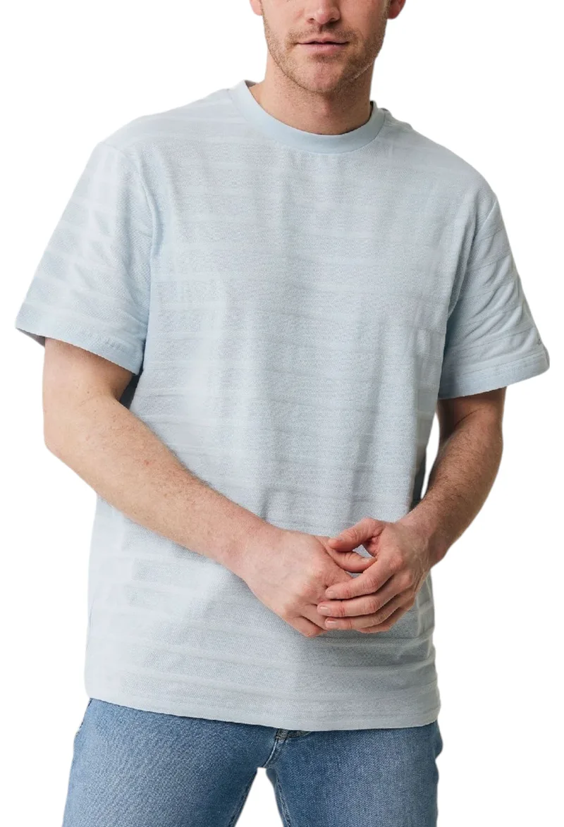 Μπλούζα Κοντομάνικη Mexx Pique t-shirt with structured stripes MF007806841M-Sky Blue Ανδρικό