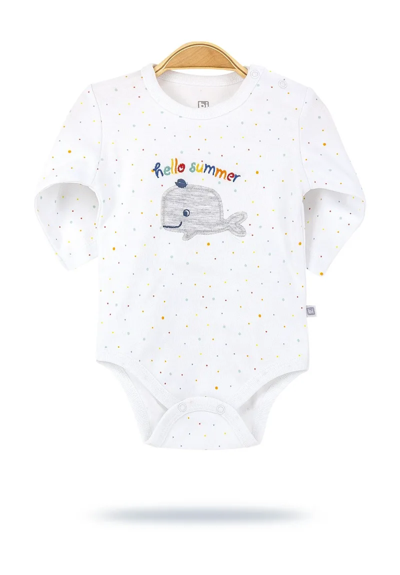 Κορμάκι βρεφικό μακρυμάνικο Hello Summer Whale 56765