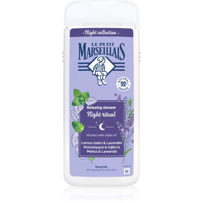 Le Petit Marseillais Night Collection Lemon Balm & Lavender χαλαρωτικό τζελ για ντους 650 ml