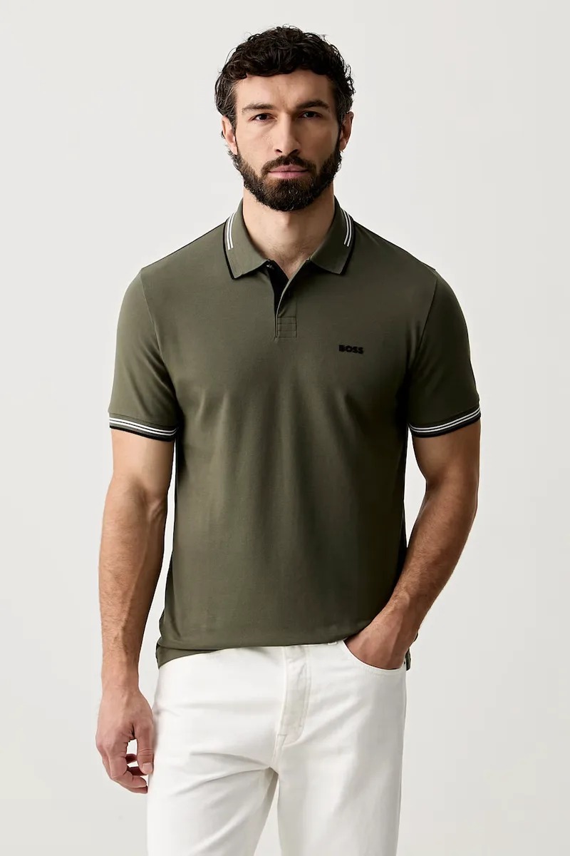 BOSS Green πόλο ανδρικό με βαμβάκι Paul