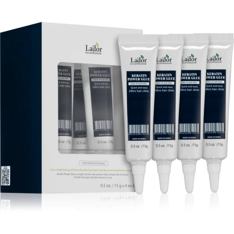 La'dor Keratin Power Glue φροντίδα μαλλιών χωρίς ξέβγαλμα με κερατίνη 4x15 γρ