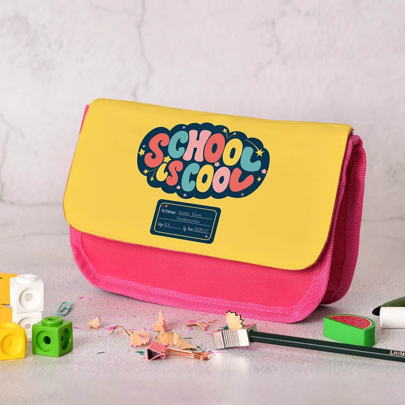 School is Cool - Κασετίνα Υφασμάτινη - Φούξια
