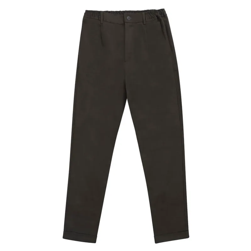 Prince Oliver Winter Υφασμάτινο Παντελόνι Λαδί (Modern Fit)