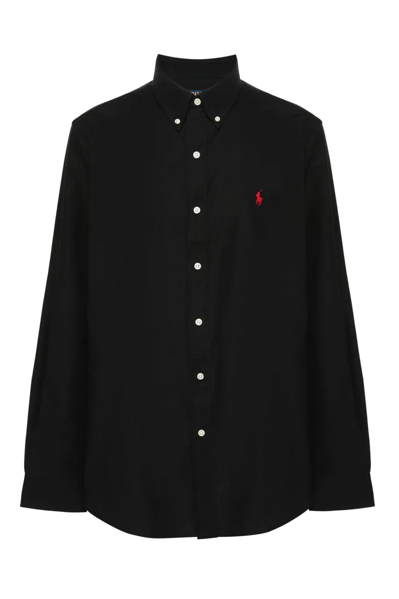 RALPH LAUREN ΠΟΥΚΑΜΙΣΟ BUTTON DOWN CUSTOM FIT STRETCH ΜΑΥΡΟ