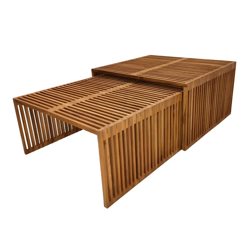 Τραπέζι Tinnie I pakoworld σετ 2τεμ teak ξύλο σε φυσική απόχρωση - PAKO WORLD - 343-000028
