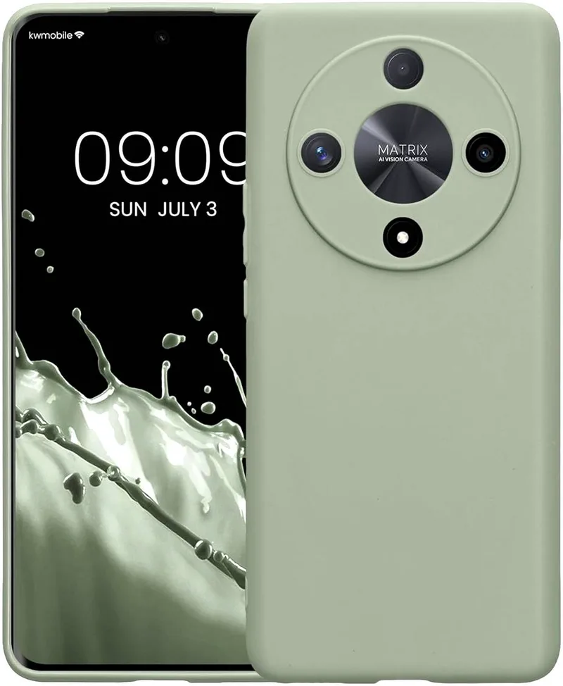Θήκη Honor Magic6 Lite / X9b - KWmobile TPU Case with Camera Lens Protector Σιλικόνης με Πλαίσιο Κάμερας - Gray Green (KWM000020LG002C)