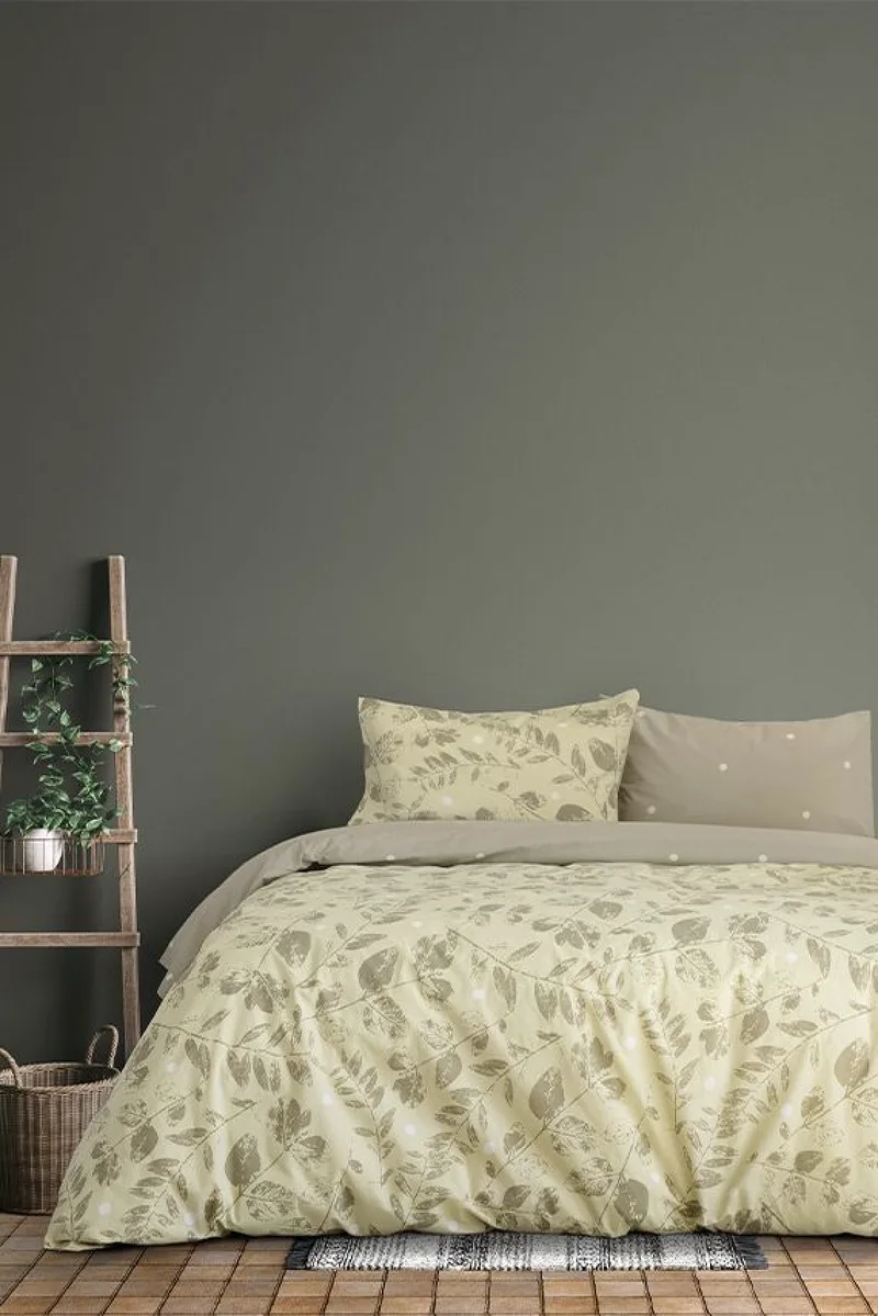 Σετ Παπλωματοθηκη Μονη Fueglio Olive Green Kocoon 245x165x0cm Μονόχρωμο