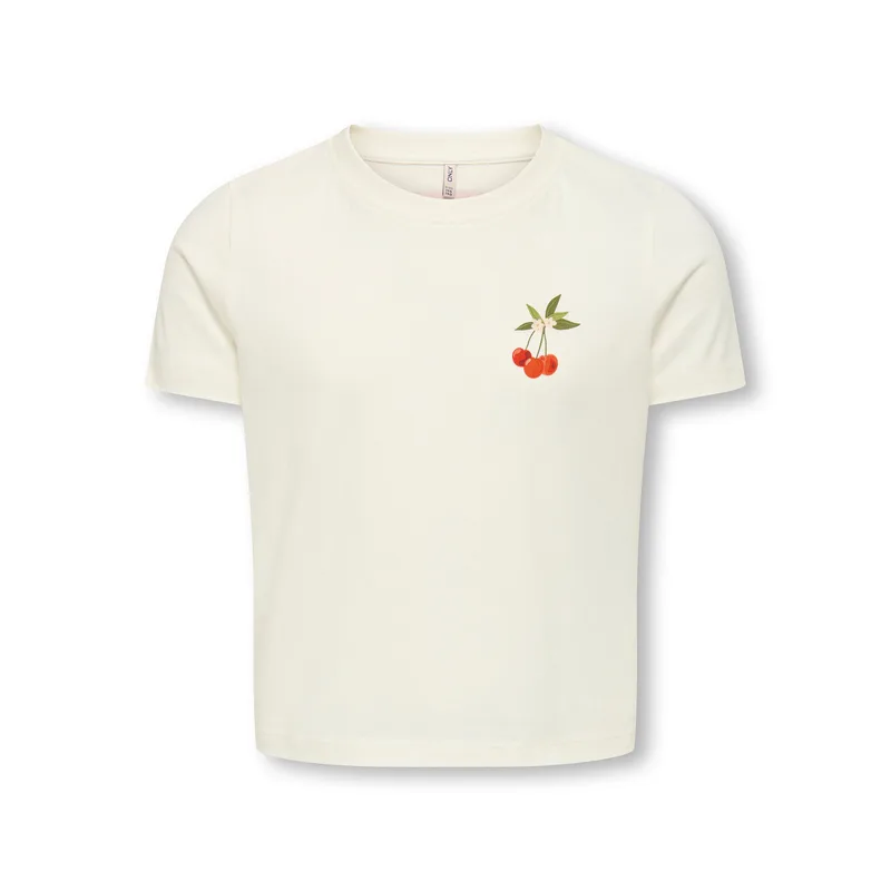 Kids ONLY T-Shirt Annbel 15354276 Λευκό Cropped Fit