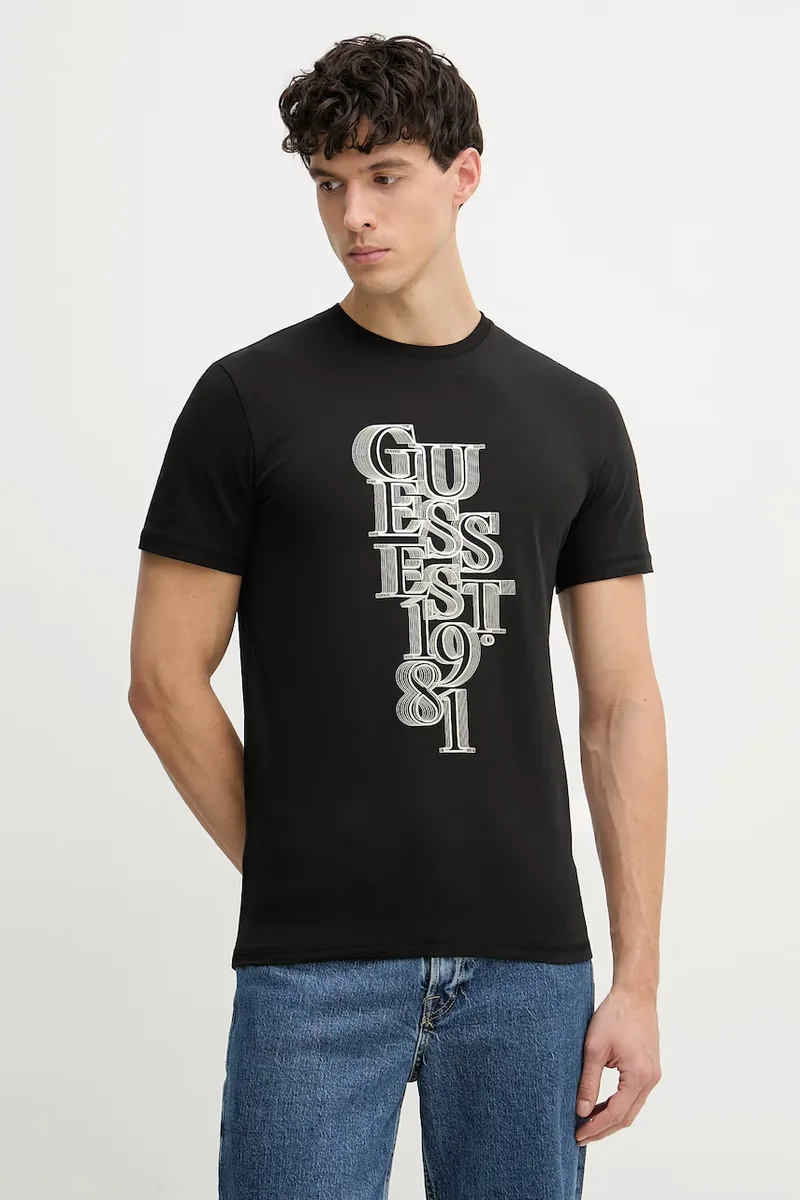 Guess t-shirt Ανδρικό βαμβάκι με ελαστάν