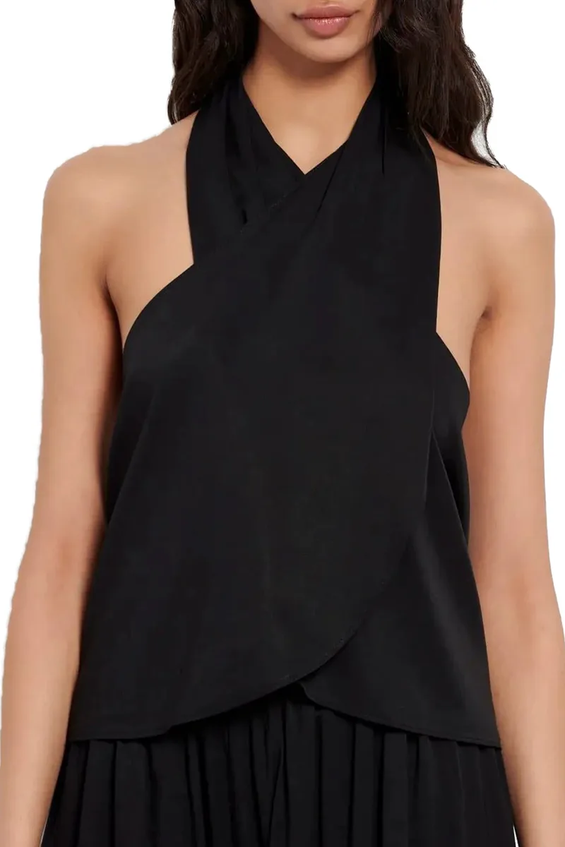 Top Funky Buddha Αμάνικο FBL007-127-17-BLACK Γυναικείο