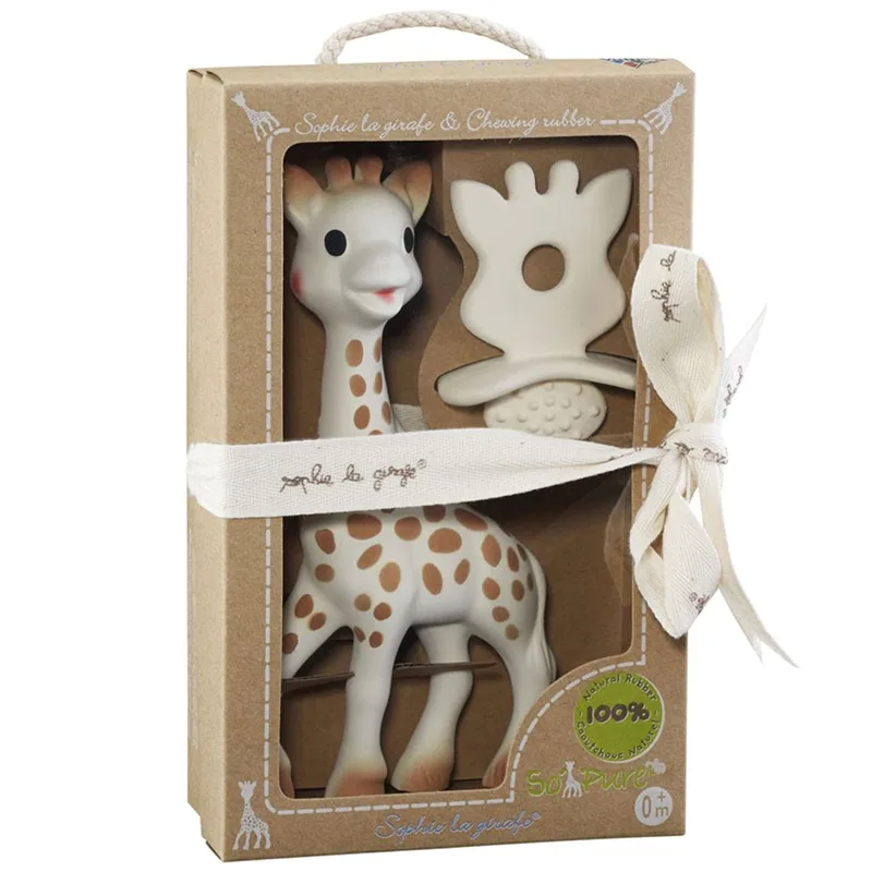 Sophie La Girafe Πακέτο Προσφοράς Sophie & Chewing Rubber Κωδ 616624 Παιχνίδι Καμηλοπάρδαλη από Καουτσούκ & Δακτύλιος Οδοντοφυϊας 0m+, 1 Τεμάχιο
