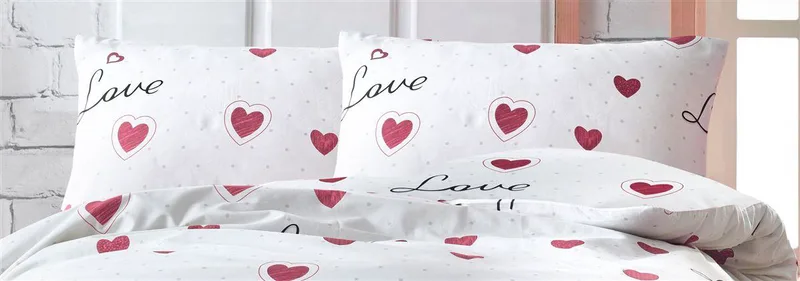Μαξιλαροθήκη Φάκελος Polycotton 50x70εκ. Έρως 301 White-Red DimCol (Χρώμα: Λευκό, Ύφασμα: 70% Βαμβάκι-30% Polyester) - DimCol - 33311647045