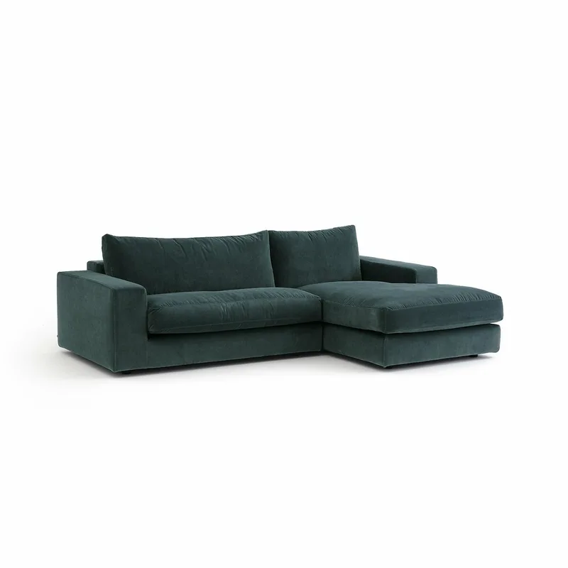 Γωνιακός καναπές από βελούδο Μ170xΠ250xΥ78cm