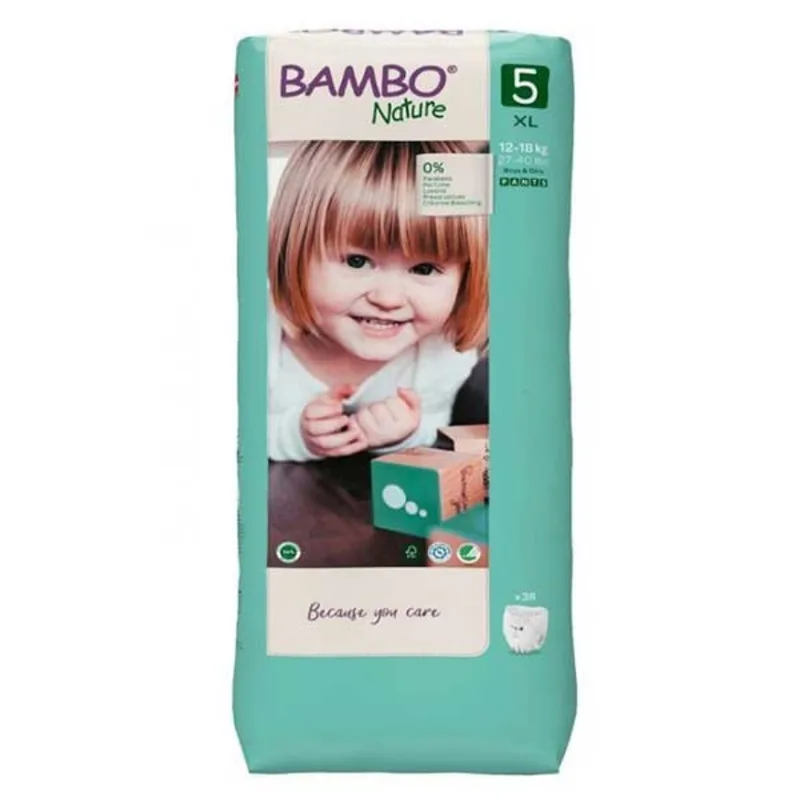 Bambo Natura Diapers Panties Size 5 from 12 to 18 kg x38
