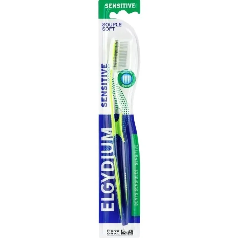 Elgydium Sensitive Toothbrush Soft Χειροκίνητη Μαλακή Οδοντόβουρτσα Κατάλληλη για Ευαίσθητα Δόντια 1 Τεμάχιο - λαχανί