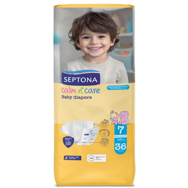 Πάνες Septona Calm N' Care Extra Large Plus No7 (15+Kg) 36τεμ