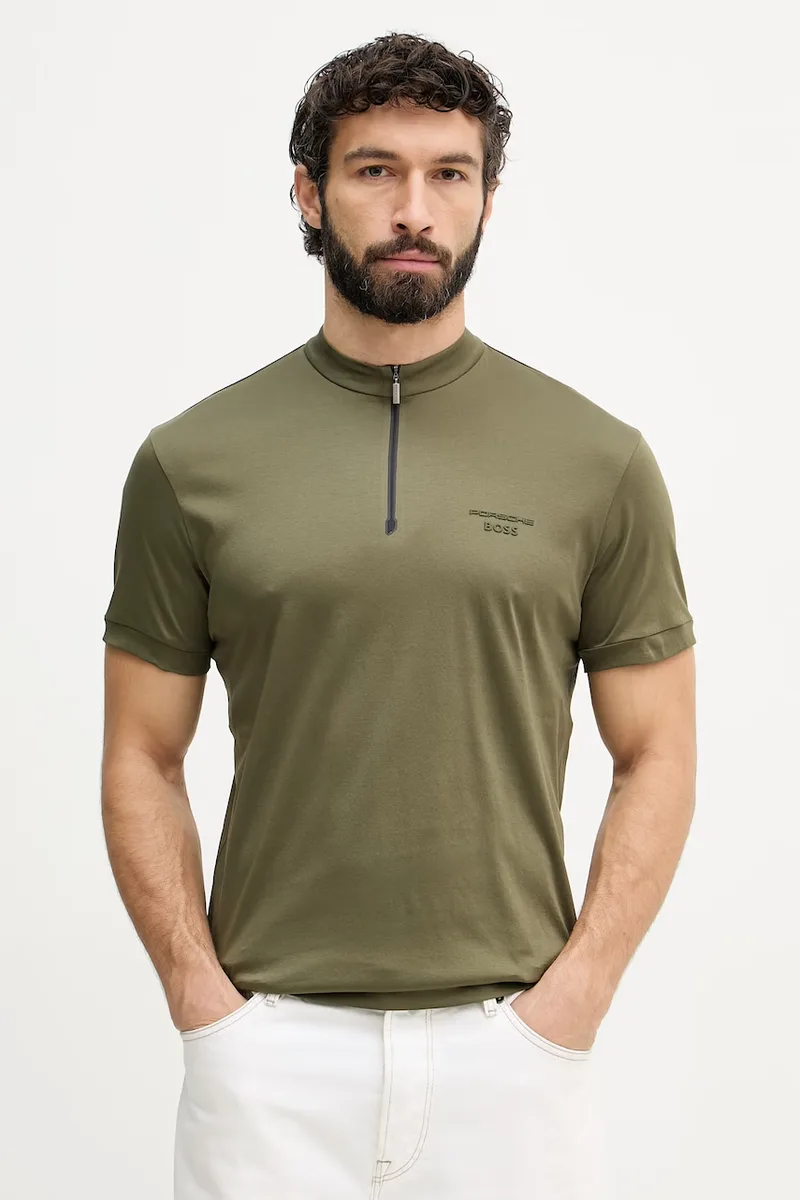 BOSS Green t-shirt ανδρικό βαμβακερό BOSS X PORSCHE