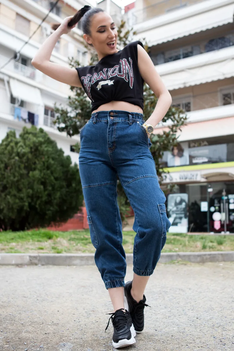 ΠΑΝΤΕΛΟΝΙ CARGO JEAN t1126 DENIM