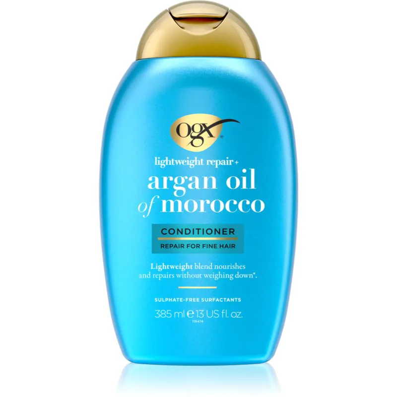 OGX Argan Oil Of Morocco Lightweight Conditioner ελαφρύ κοντίσιονερ για ενυδάτωση και λάμψη 385 ml