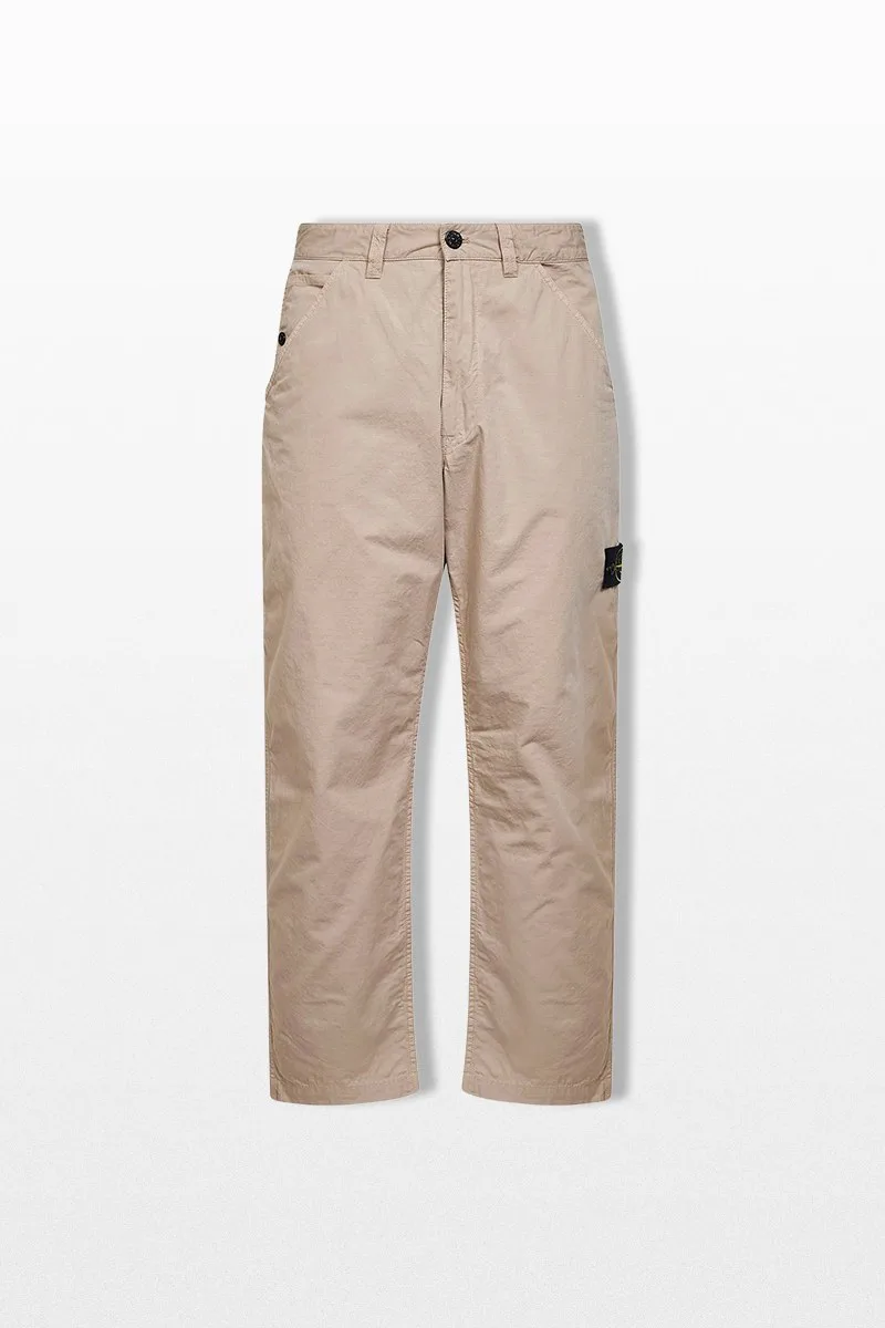STONE ISLAND Ανδρικό Μπεζ Chino Trousers with Pockets