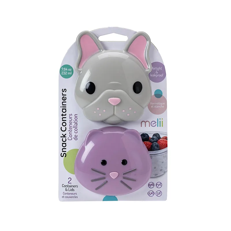 Σετ 2τμχ Δοχείο Για Σνακ 232ml Bulldog & Cat Melii MEL14800 - Melii - MEL14800