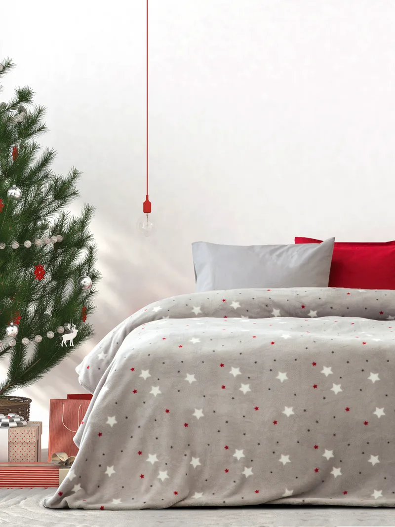 Χριστουγεννιάτικη Κουβέρτα Fleece Υπέρδιπλη 220X240 Kocoon Stellar (220x240)