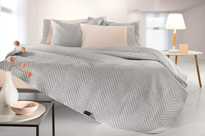 Σετ Κουβερλί Υπέρδιπλο 2 Τεμαχίων Guy Laroche Hamptons Grey 220x240