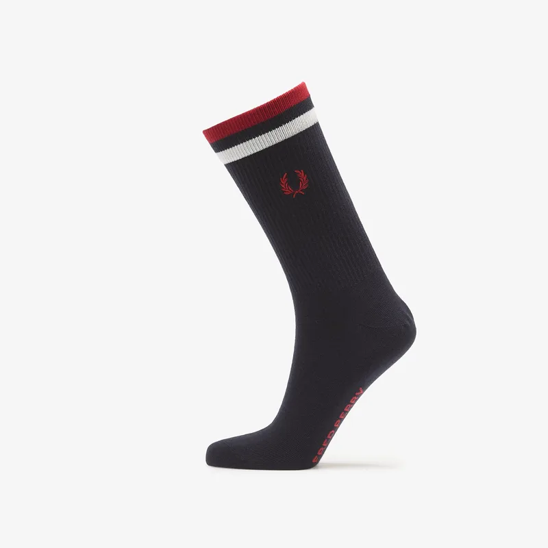Fred Perry Tipped Sports Sock Navy/ Snow White/ Burnt Red 43-46