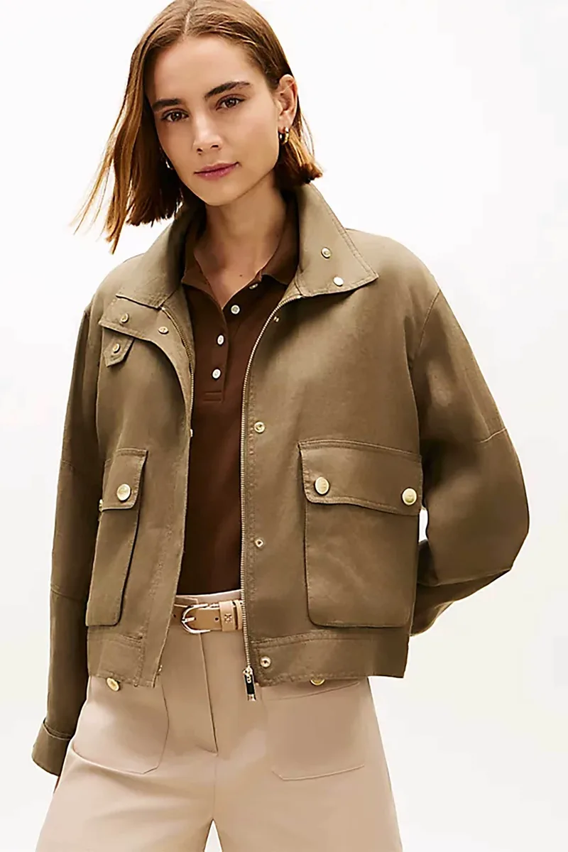 Tommy Hilfiger γυναικείο jacket Relaxed Fit - WW0WW48616 Λαδί
