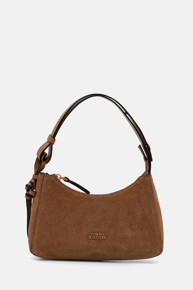 Tommy Hilfiger τσάντα shopper γυναικεία από δέρμα σουέτ