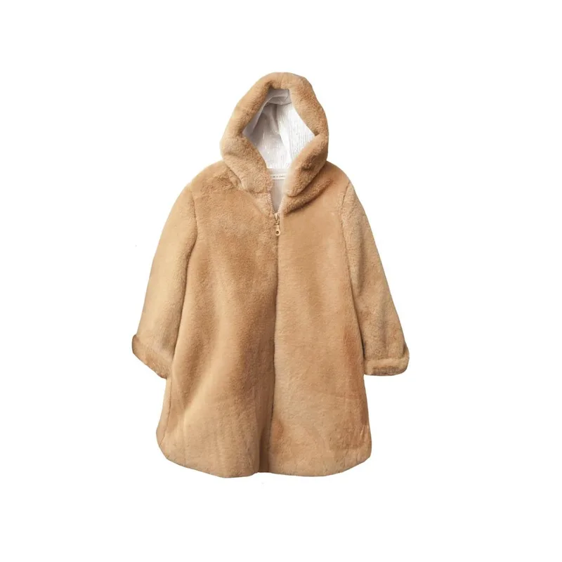 Γουνάκι παλτό κορίτσι two in a castle-T6734-Beige
