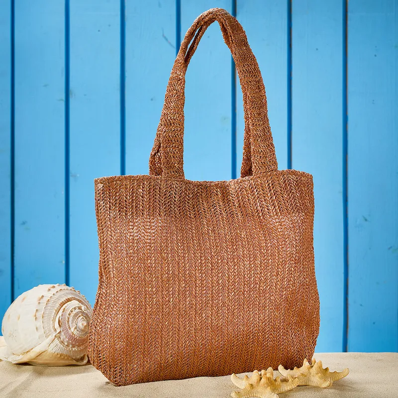 Ψάθινη Τσάντα Θαλάσσης (30x25x39) Whitegg BAG-21