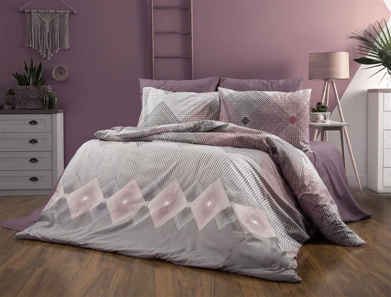 Σετ Σεντόνια 3τμχ Polycotton Μονά 160x240εκ. Καλλιρόη 606 Grey-Burgundy DimCol (Τύπος κατωσέντονου: Χωρίς Λάστιχο, Χρώμα: Γκρι, Ύφασμα: 70% Βαμβάκι-30% Polyester, Μέγεθος: Μονά) - DimCol - 33312223067
