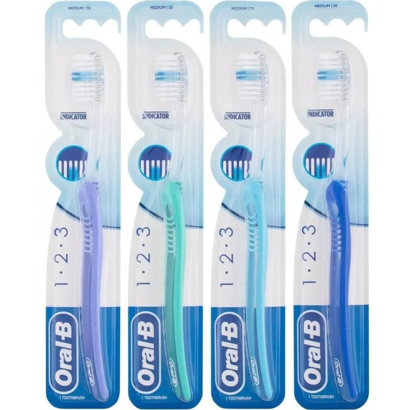 Oral B Οδοντόβουρτσα Indicator 1-2-3 Μέτρια 35mm 1τμχ (Τυχαία Επιλογή Χρώματος)