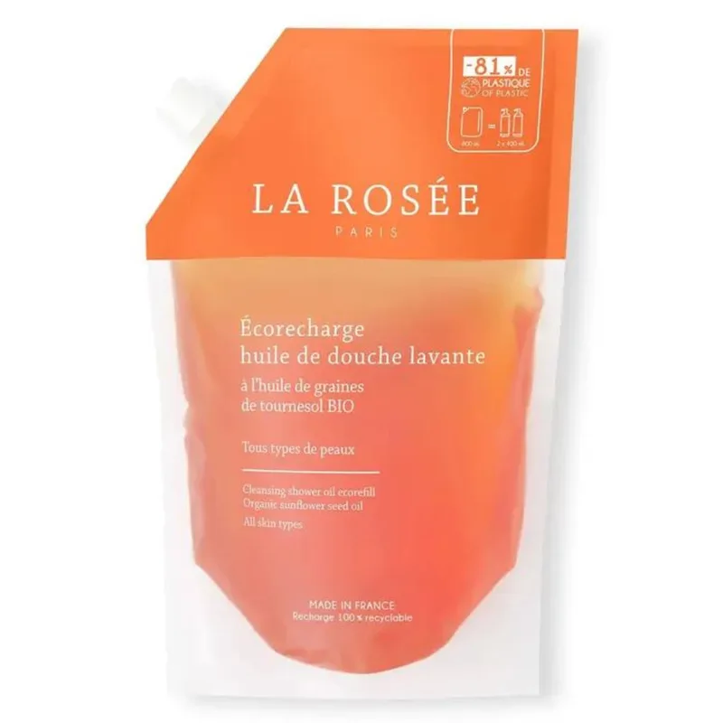 LA ROSÉE ecoricarica Cleansing Shower Oil with Organic Sunflower Seed Oil 800ml