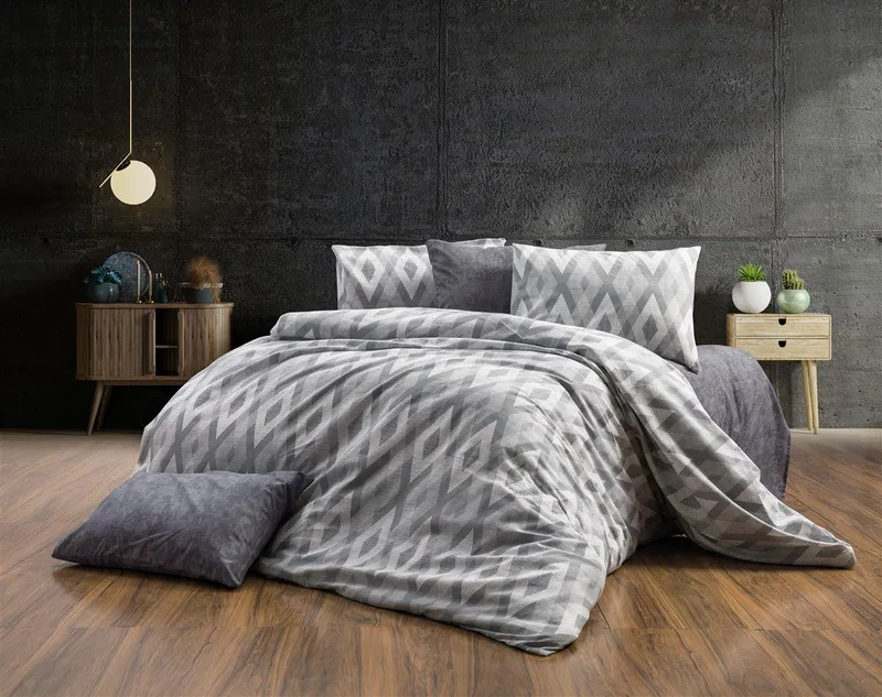 Σετ Σεντόνια 4τμχ Polycotton Υπέρδιπλα 220x240εκ. Ευδοξία 480 Grey DimCol (Τύπος κατωσέντονου: Χωρίς Λάστιχο, Χρώμα: Γκρι, Ύφασμα: 70% Βαμβάκι-30% Polyester, Μέγεθος: Υπέρδιπλα) - DimCol - 33312324052