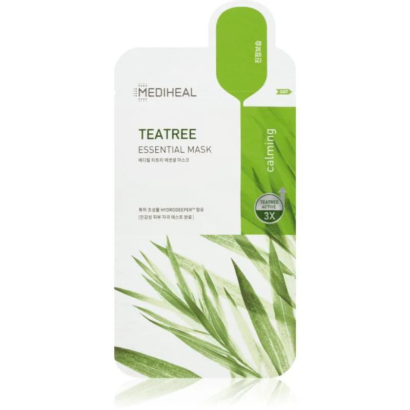 MEDIHEAL Essential Mask Teatree καταπραϋντική υφασμάτινη μάσκα κατά της ακμής 24 ml