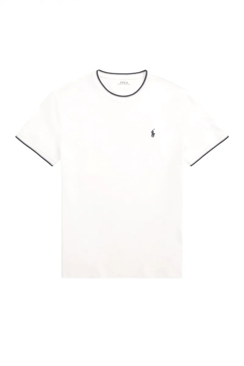RALPH LAUREN T-SHIRT CLASSIC FIT STRETCH MESH LOGO ΛΕΥΚΟ-ΜΠΛΕ