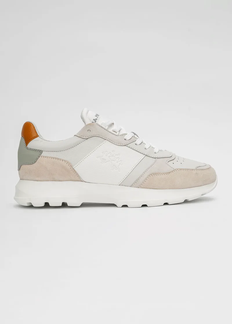 La Martina Αθλητικά Sneakers της σειράς Camoscio - LFM231.020.4010 Off White