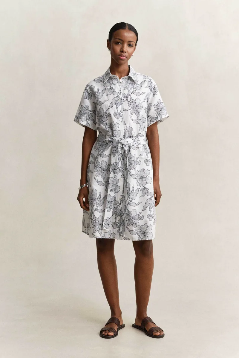 Gant γυναικείο mini φόρεμα σεμιζιέ με floral print Regular Fit - 4503511 Μπλε Σκούρο