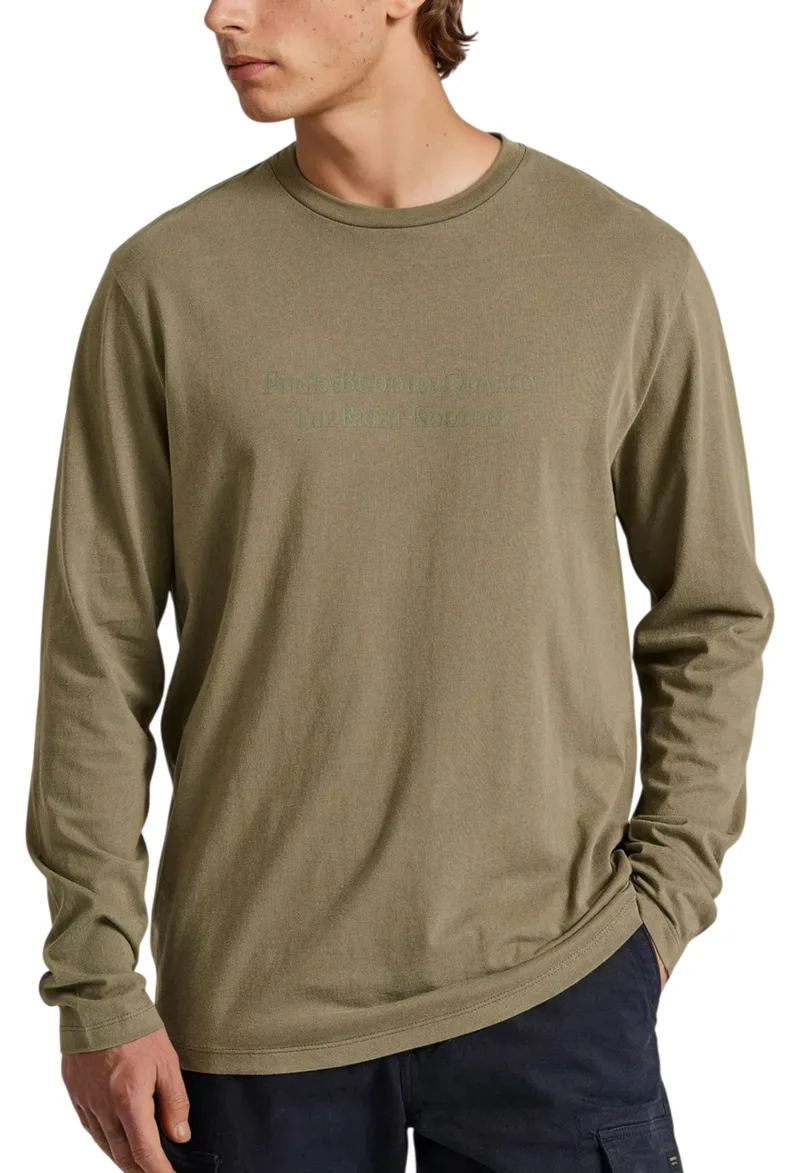 Μπλούζα Μακρυμάνικη Funky Buddha Με Branded Τύπωμα FBM010-007-07-CEMENT Ανδρικό